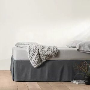 King linen bed skirt Casaluna from Target EUC dark Grey